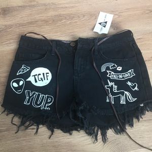 High waist black shorts Element x Jac Vanek sz27